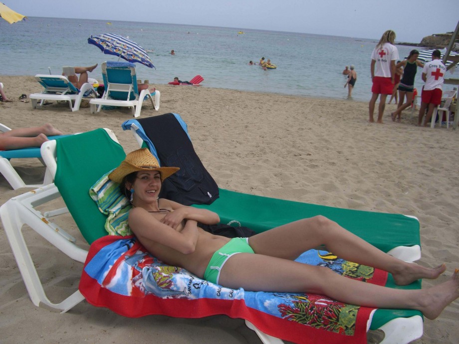 Wife on vacation at beach