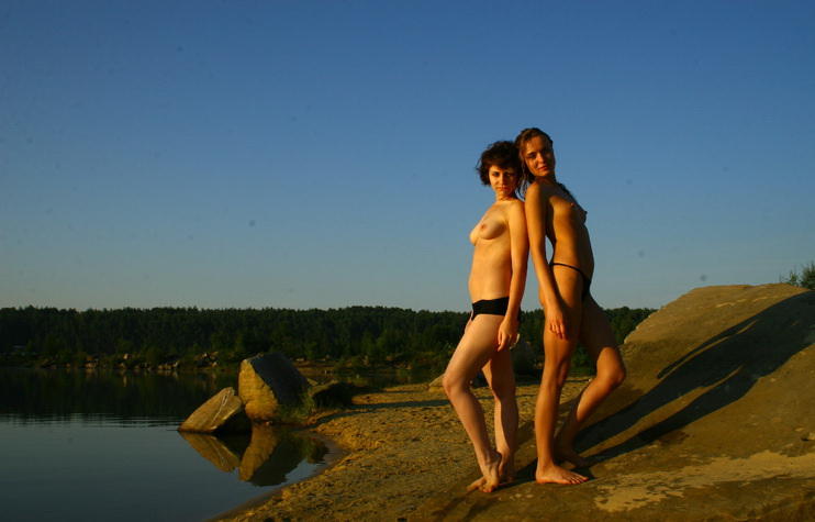 Two girls on the beach