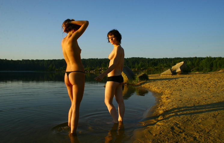 Two girls on the beach