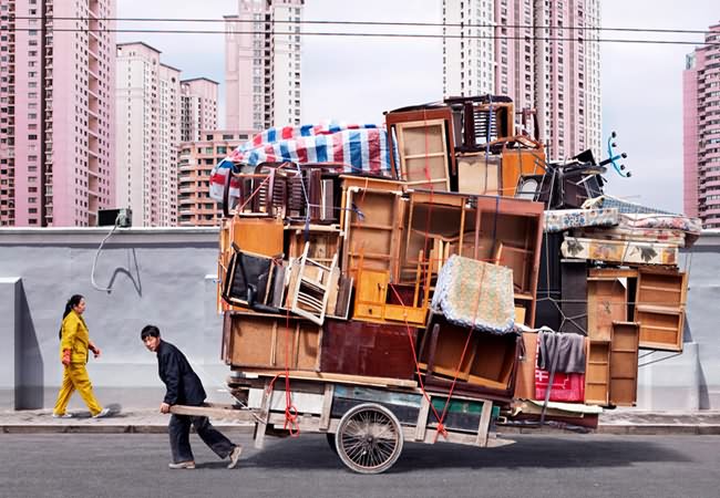 Overloaded bikes in china