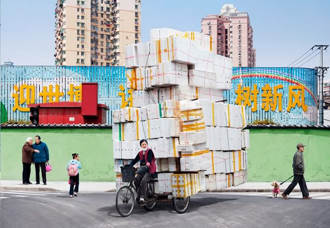 Overloaded bikes in china