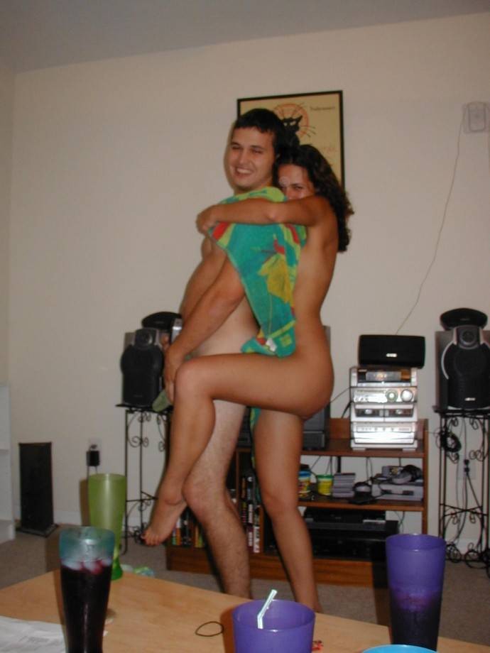 2 drunk couples having fun naked