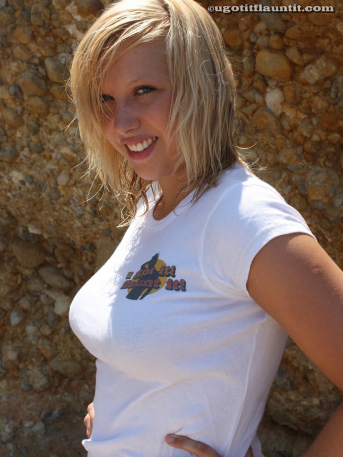 Blonde teen with big nipples