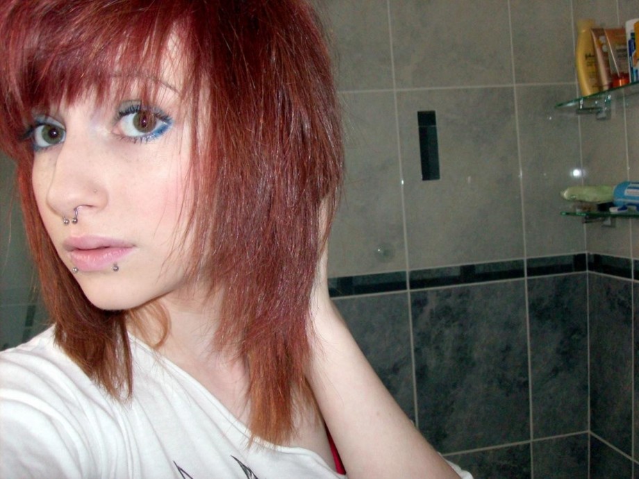 Pikotop - skinny teen posing in bathroom - redhead