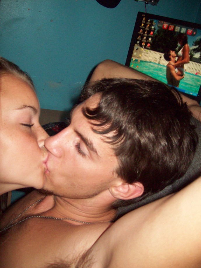 Beautiful young brunette with her boyfriend