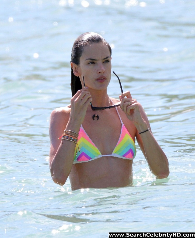 Alessandra ambrosio - bikini candids in st. barts - celebrity