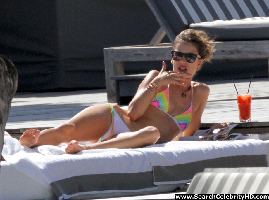 Alessandra ambrosio - bikini candids in st. barts - celebrity