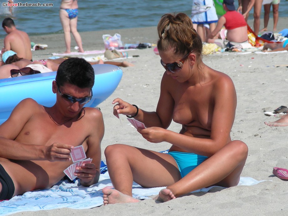 Topless girls on the beach -  009