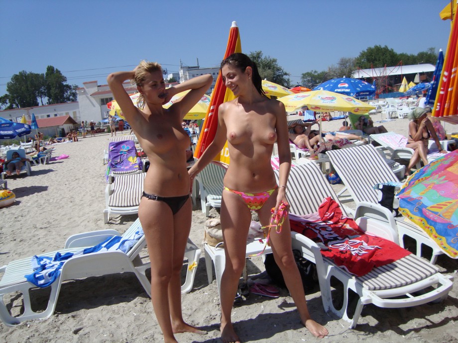 Topless girls on the beach - 275 - young tits