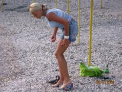 Blond polish girl on beach holiday 7/10