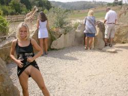 Young blonde girl and her exhibition  from the zoo 14/17