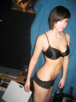 Hot and sexy brunette in underwear 28/30