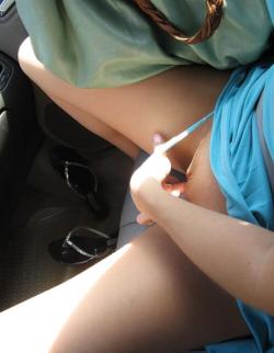 Horny girls selfshot in the car 3/17